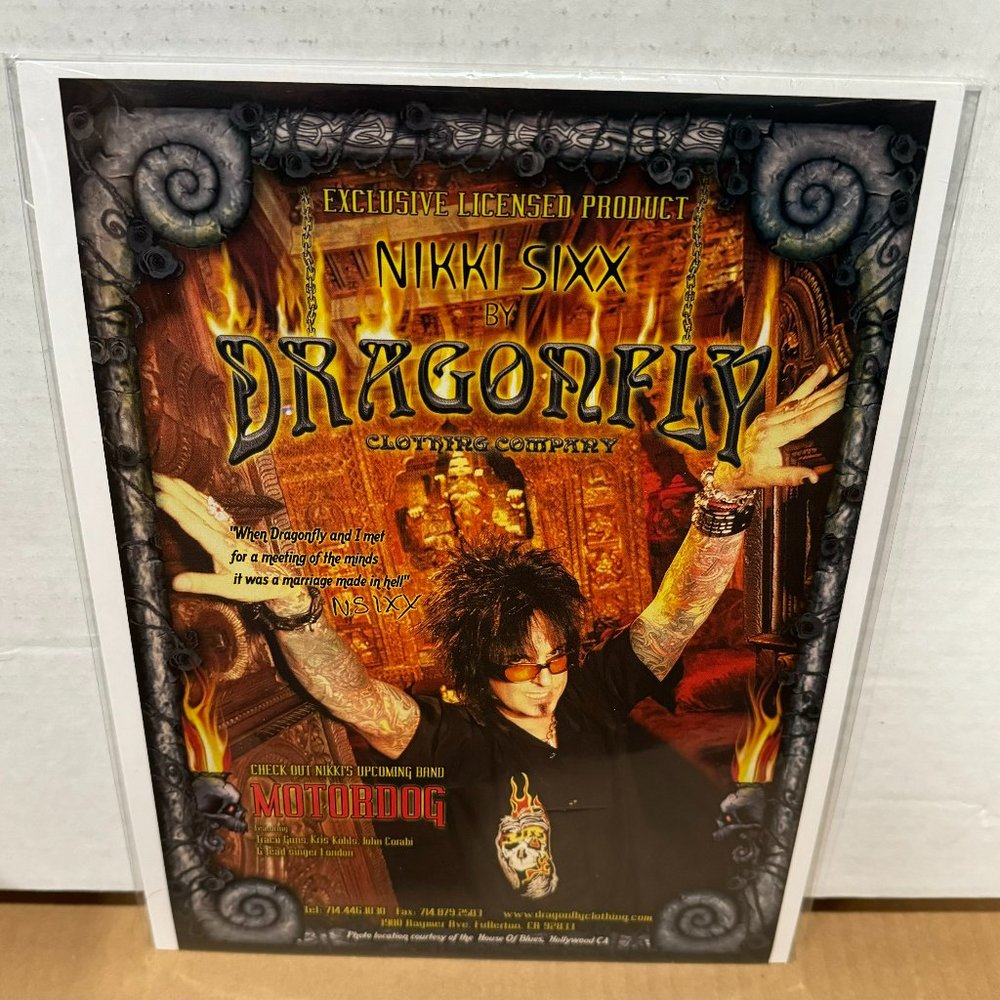 Nikki Sixx of Motley Crue - Dragonfly Clothing - 2003 Print Advertisement